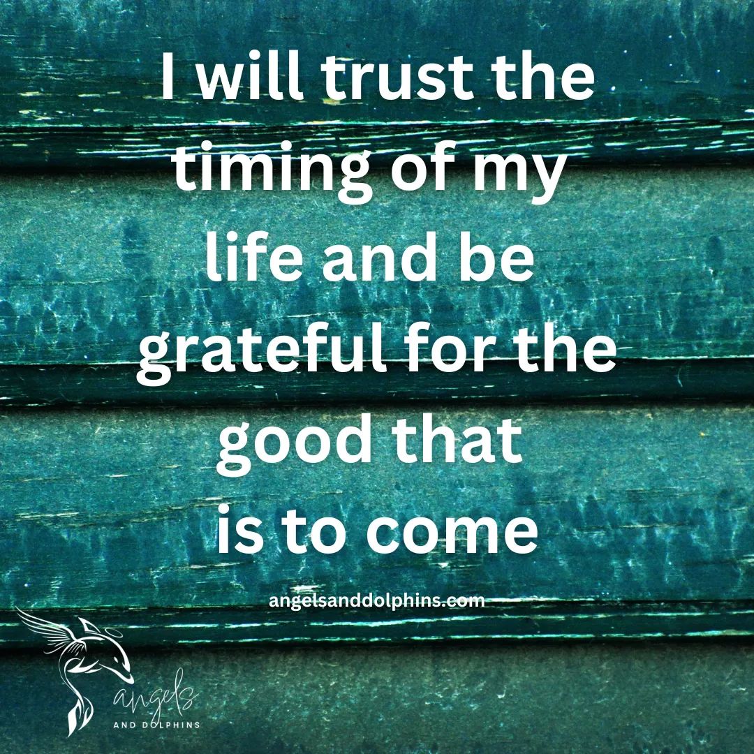 <I will trust the timing of my life and be grateful for the good that is to come> affirmation