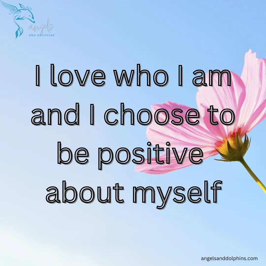 <I love who I am and I choose to be positive about myself> affirmation