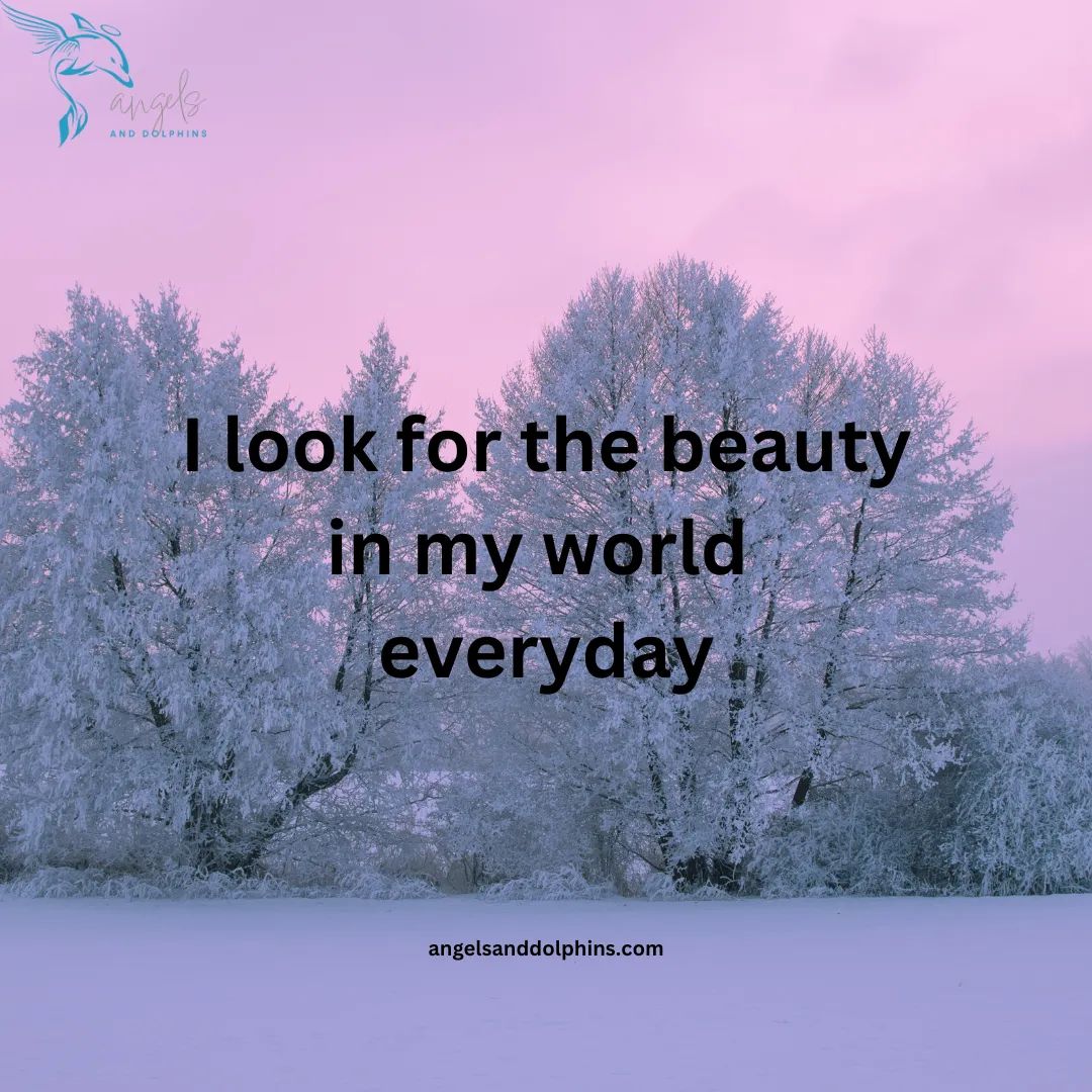 <I look for the beauty in my world everyday> affirmation