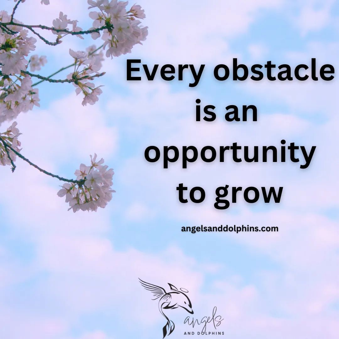 <Every obstacle is an opportunity to grow> affirmation