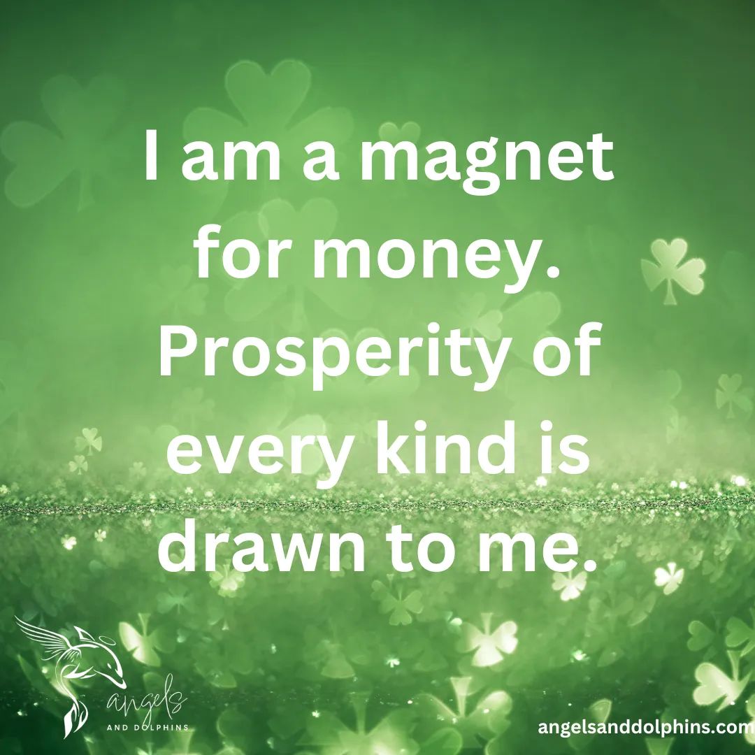 <I am a magnet for money. Prosperity of every kind is drawn to me.> affirmation
