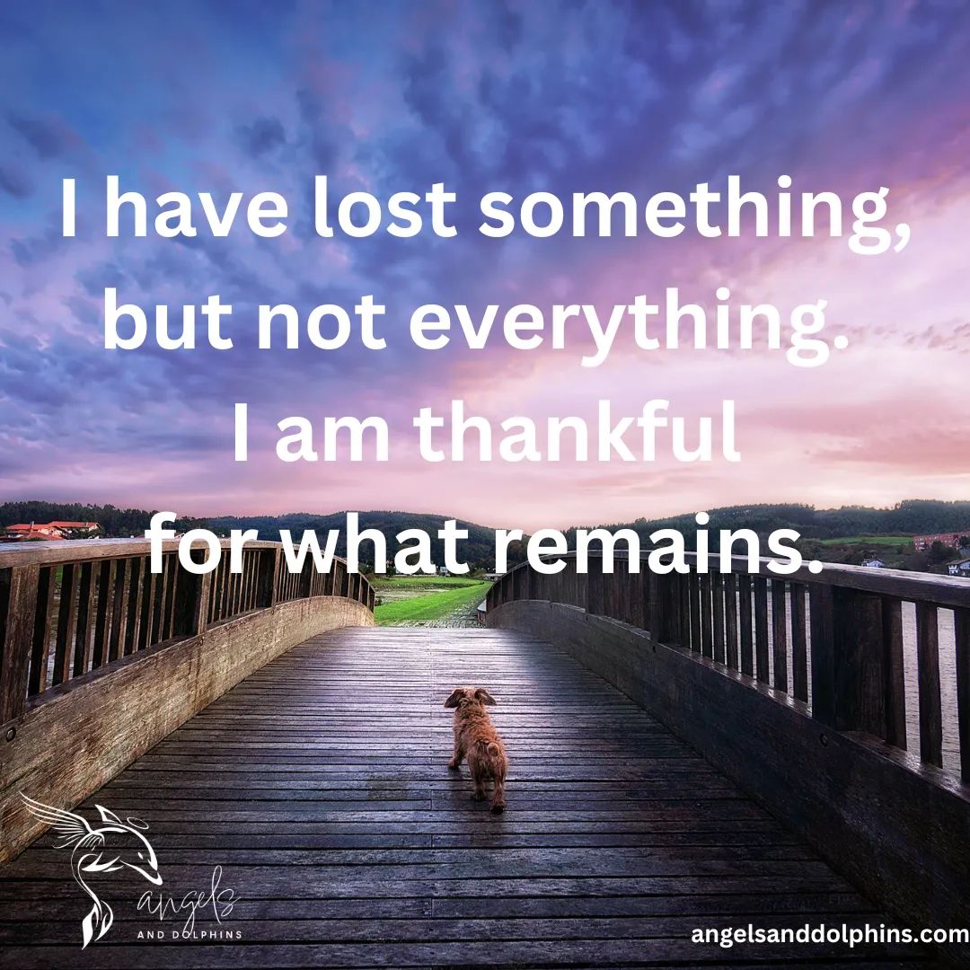<I have lost something, but not everything.  I am thankful for what remains.> affirmation