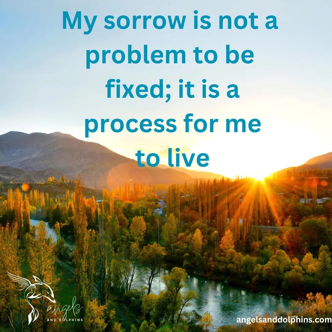 <My sorrow is not a  problem to be fixed; it is a process for me to live> affirmation