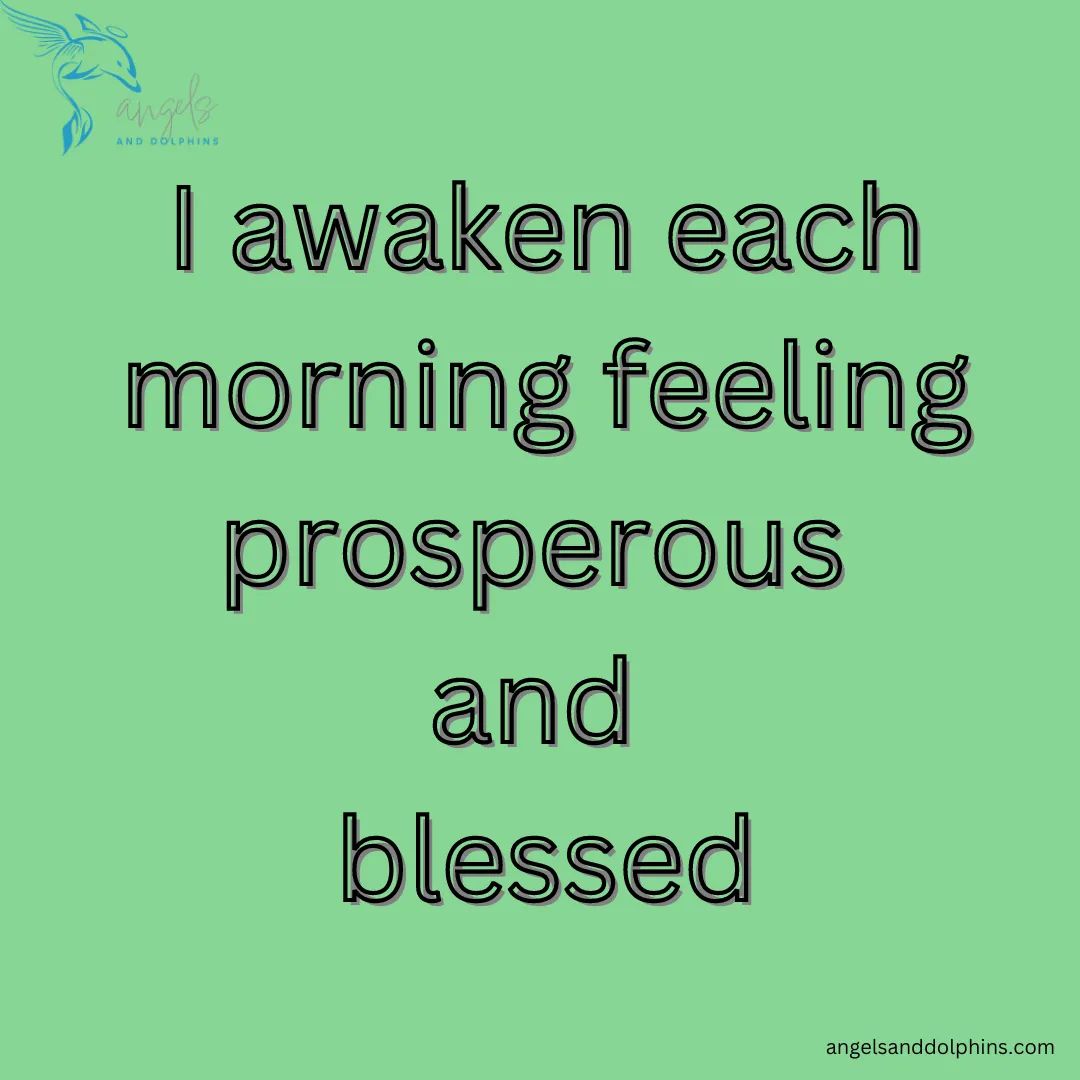 <I awaken each morning feeling prosperous and blessed> affirmation